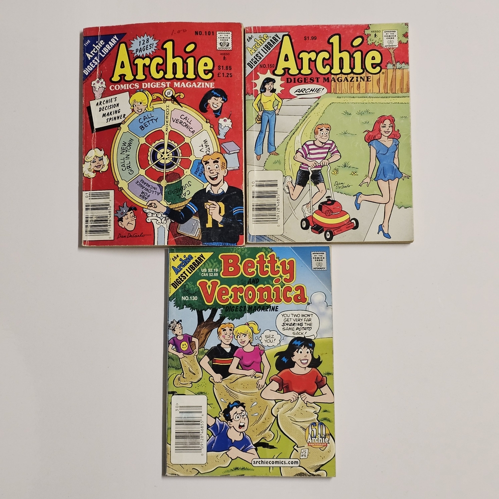 Archie Digest Comics Lot of 3 | Archie #101 #150 Betty & Veronica #130